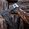 Odin Face Axe – Handmade Viking Axe, Ash Wood Handle, Norse Reenactment